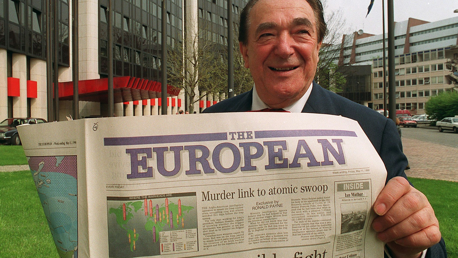 Ghislaines Vater, der Medienmogul Robert Maxwell im Jahr 1990.