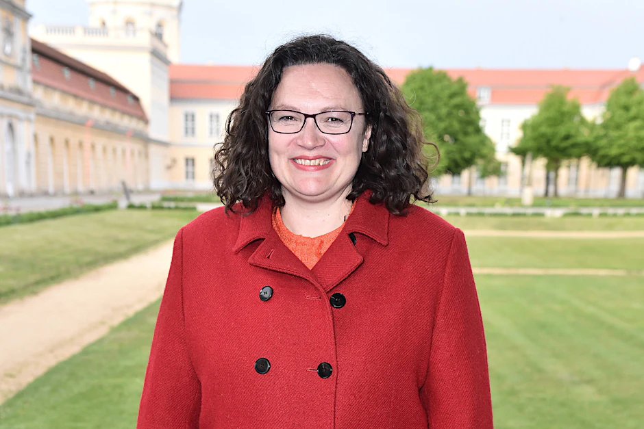 Noch im Schlosspark Charlottenburg, bald öfter in Brüssel:&nbsp;Andrea Nahles.&nbsp;