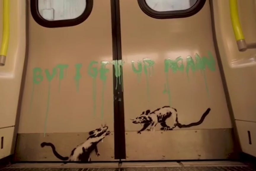 Dieses Bild stammt aus dem bei Instagram veröffentlichten Video des Künstlers Bansky.