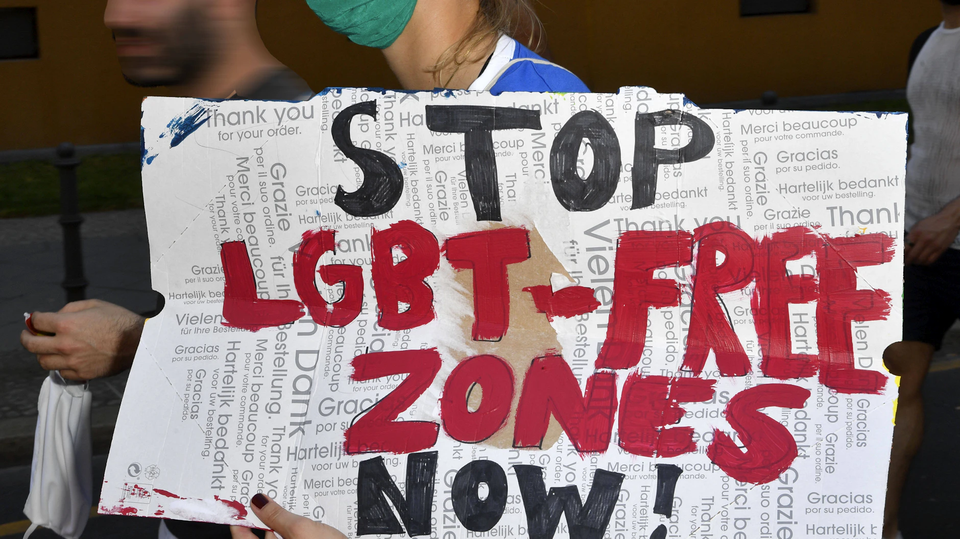 Protest gegen "LGBT-freie Zonen" in Berlin.&nbsp;