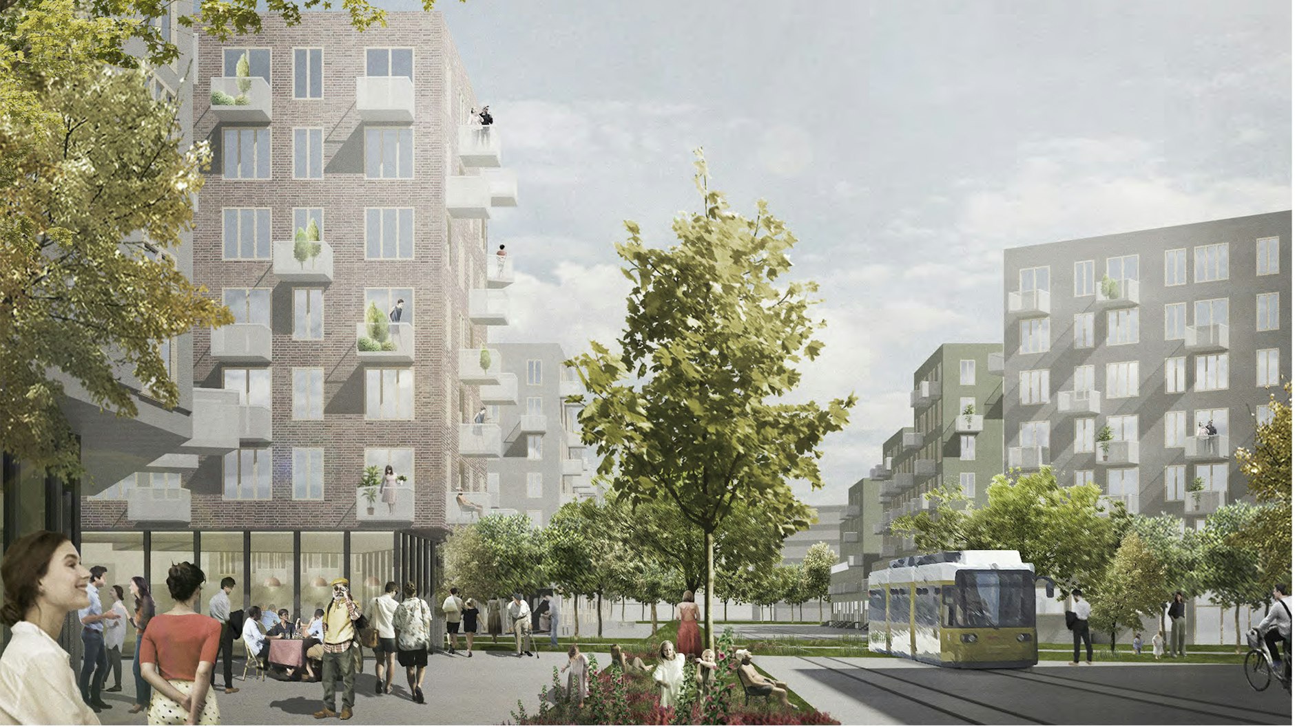 Der Entwurf sieht eine kompakte und dichte Bebauung vor.