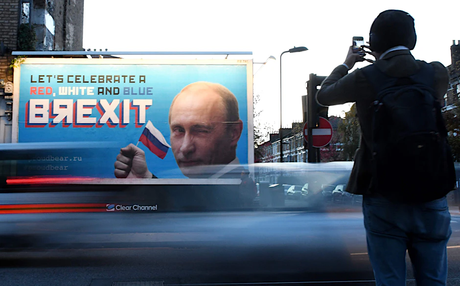Plakat in London 2018.