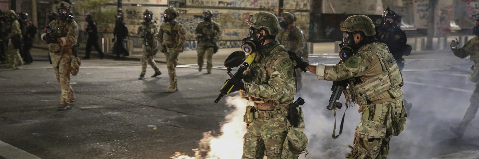 Die von US-Präsident Donald Trumps Regierung entsandten Sicherheitskräfte sind gegen den Willen der Stadt Portland im Einsatz.