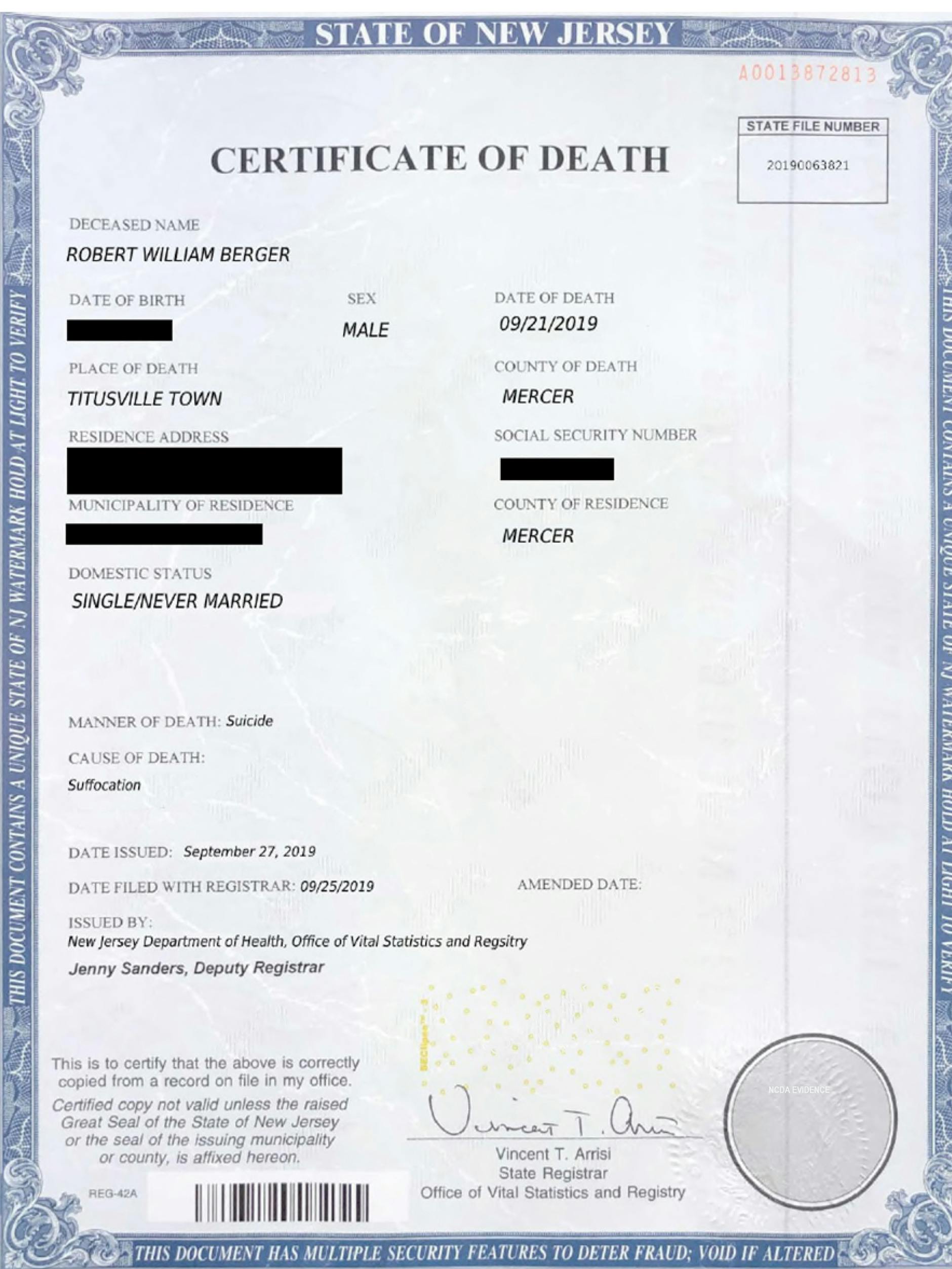 Die gefälschte Sterbeurkunde mit dem Tippfehler: Ein Buchstabendreher wurde dem Mann zum Verhängnis.