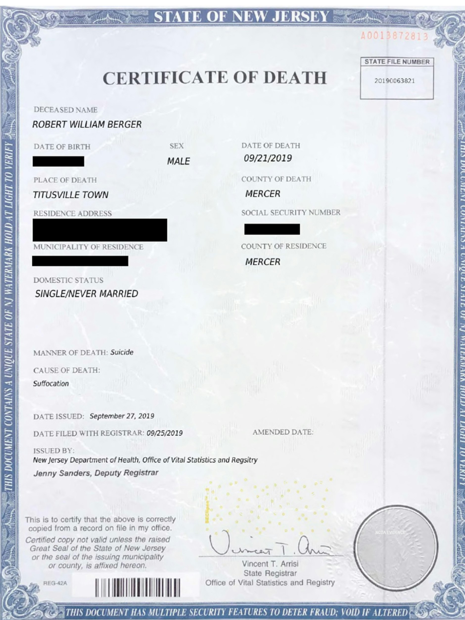 Die gefälschte Sterbeurkunde mit dem Tippfehler: Ein Buchstabendreher wurde dem Mann zum Verhängnis.