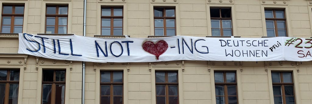 Protest gegen die Deutsche Wohnen in Berlin.