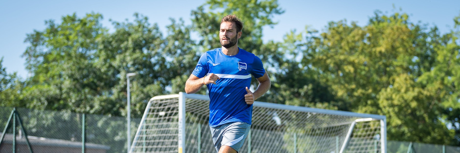 Zugang Lucas Tousart musste zum Start genauso seine Runden drehen wie alle anderen Herthaner.&nbsp;