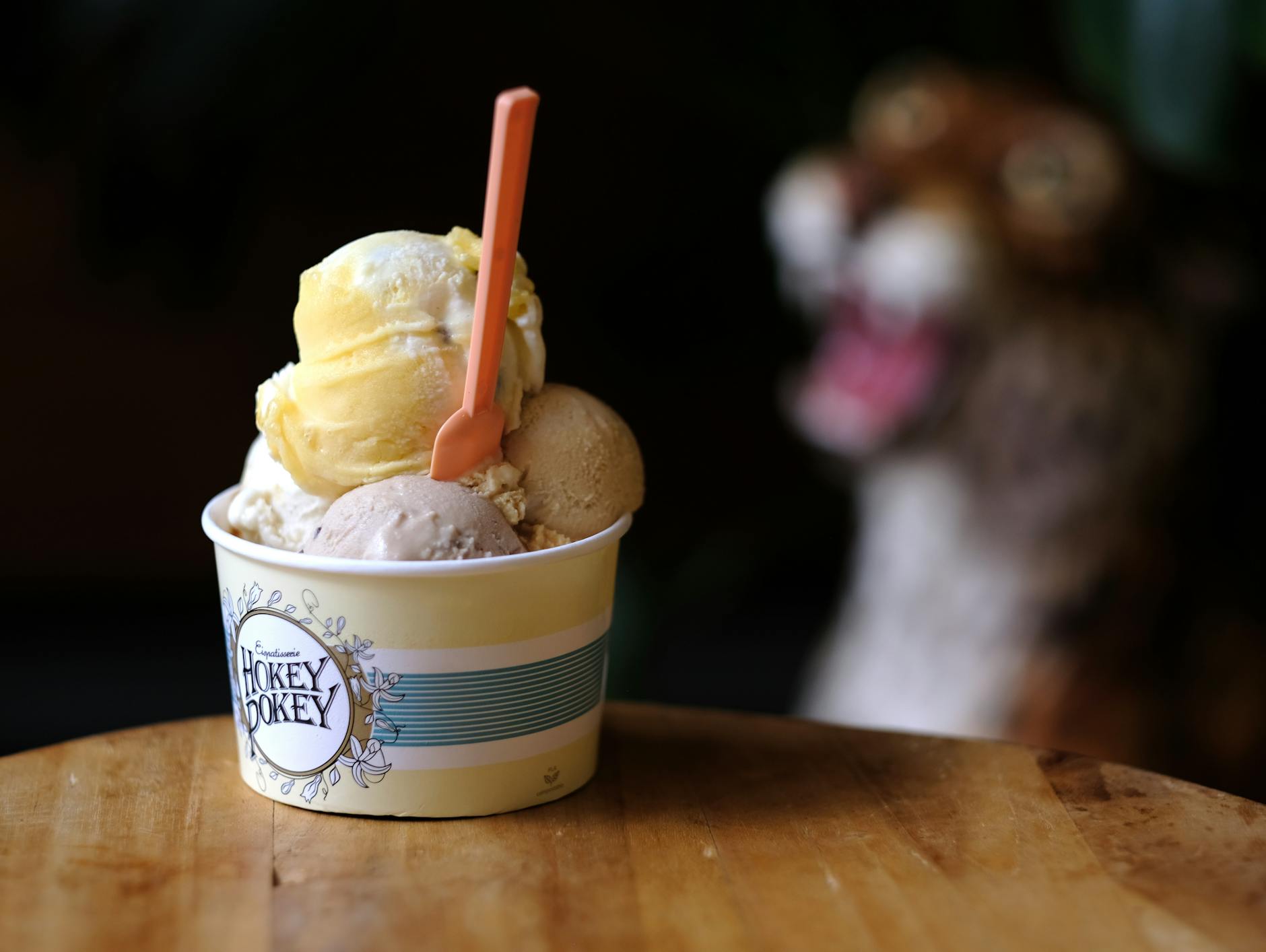 Passionsfrucht mit weißer Schokolade, Haselnuss und Butterkaramell. Schauen Sie genau hin. Schmeckt wirklich so, wie es aussieht.