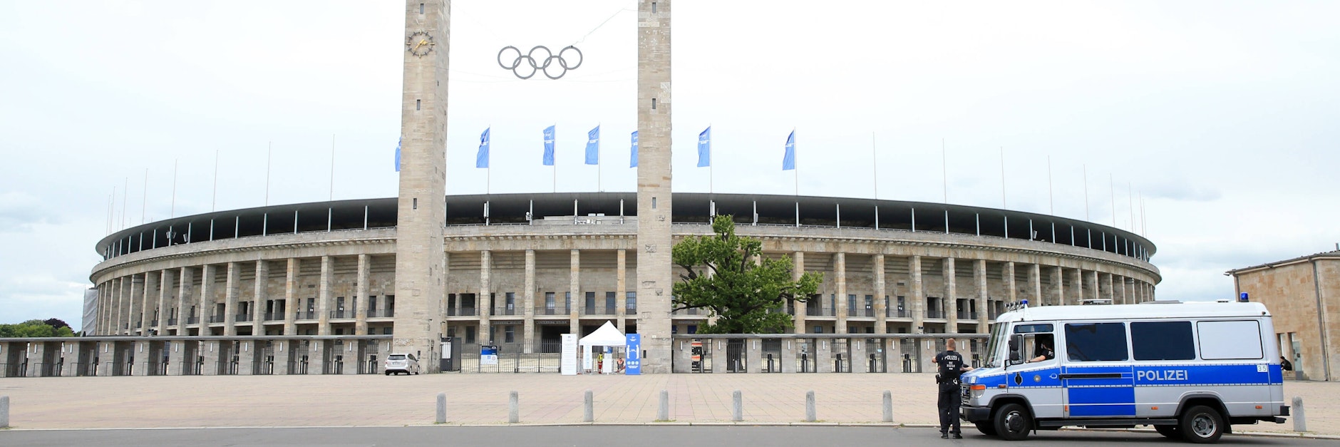 Keine Fans, keine Stimmung: Vor dem Olympiastadion ist Stunden vor dem Pokalfinale nichts los (Archivfoto).&nbsp;