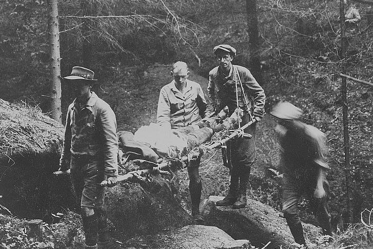 Bergrettung: Undatierte Aufnahme der Vereinigten Kletterabteilung.