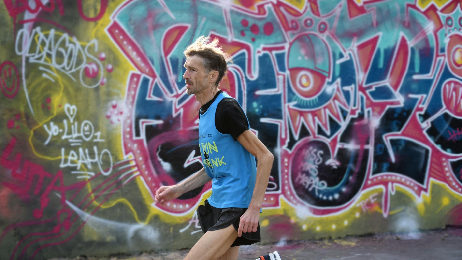 Schauspieler Tobias Langhoff im Mauerpark.<br>