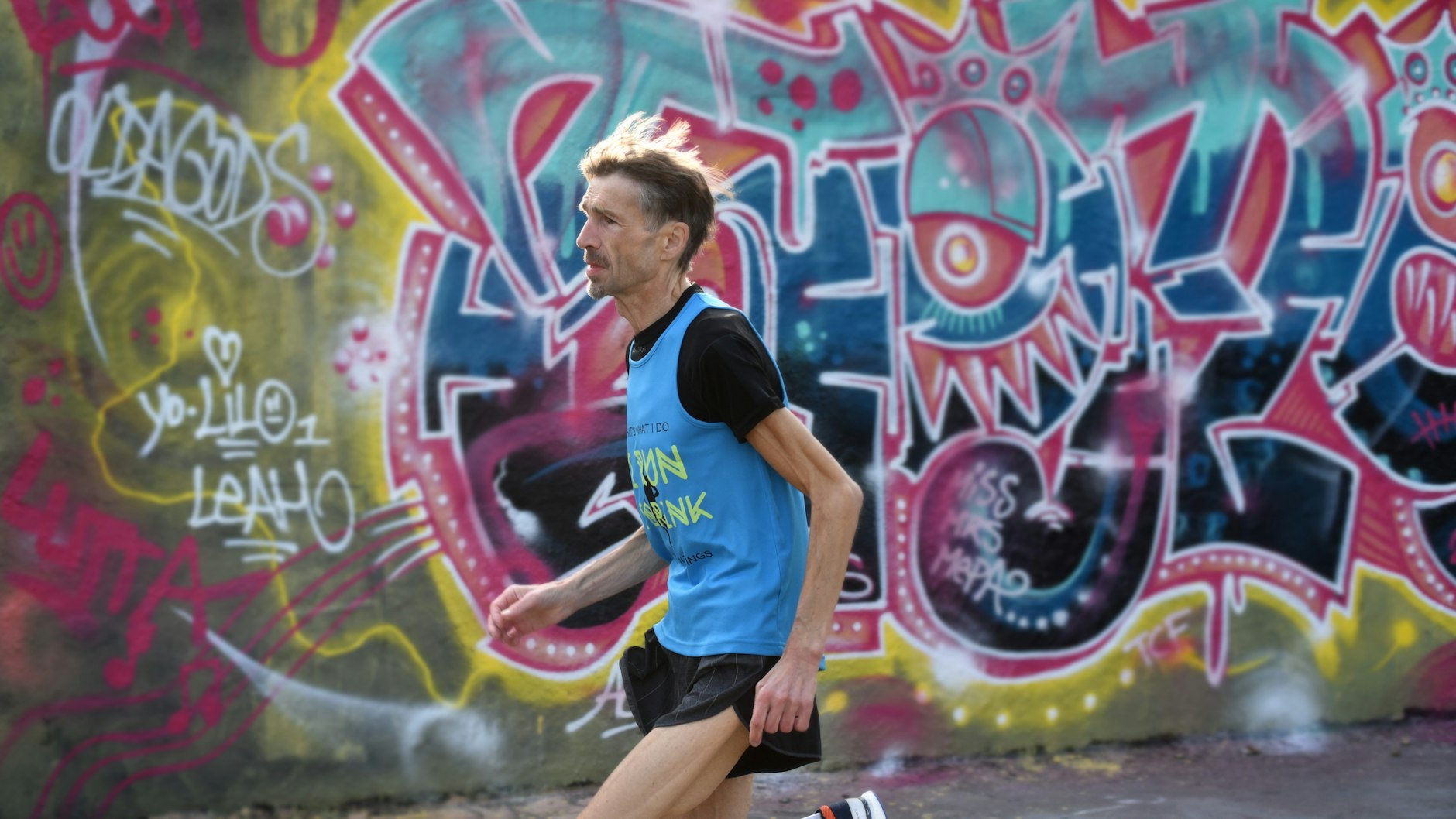 Schauspieler Tobias Langhoff im Mauerpark.<br>