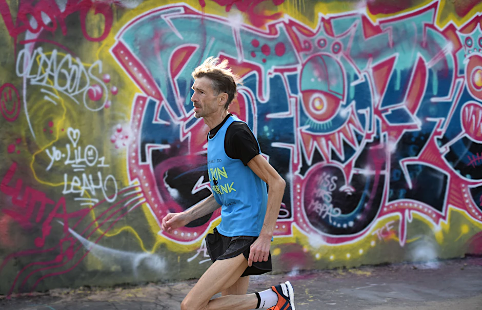 Schauspieler Tobias Langhoff im Mauerpark.<br>