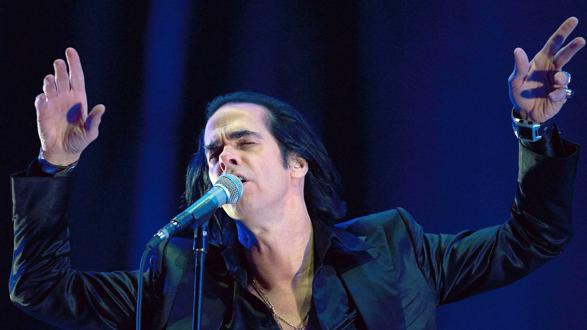 Nick Cave bei einem Konzert in Gdynia (Polen).
