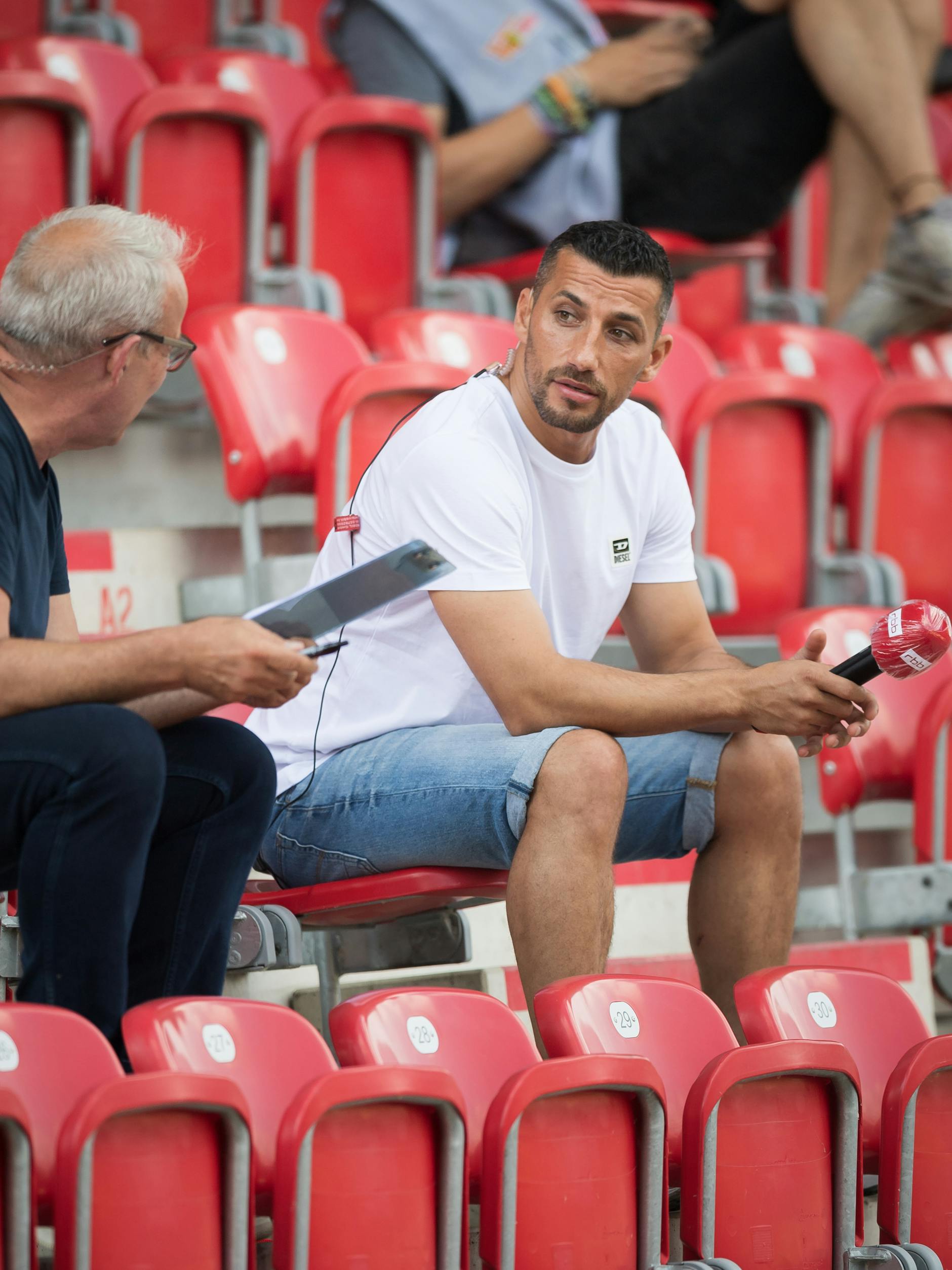 Begehrter Interviewpartner beim rbb: Unions Rekordtorjäger Karim Benyamina.