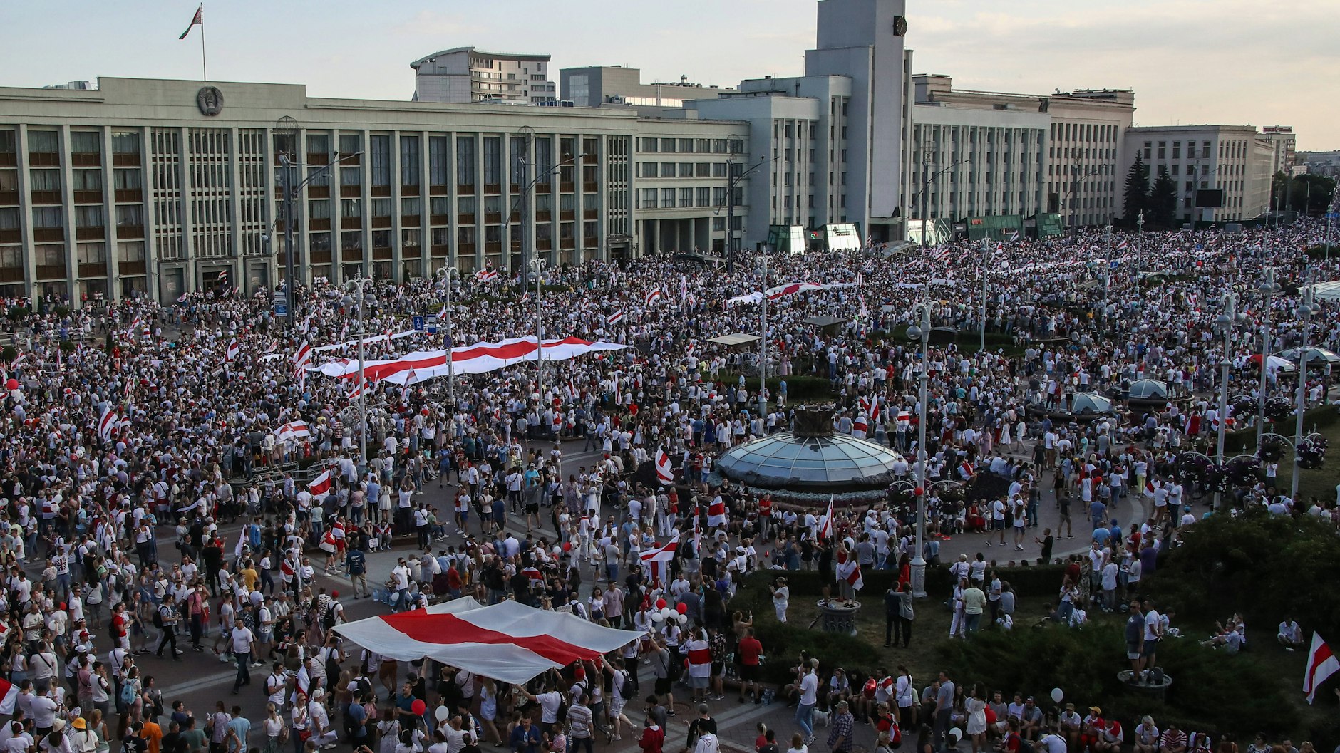 Minsker Proteste am 16. August 2020 gegen Aleksander Lukaschenko.