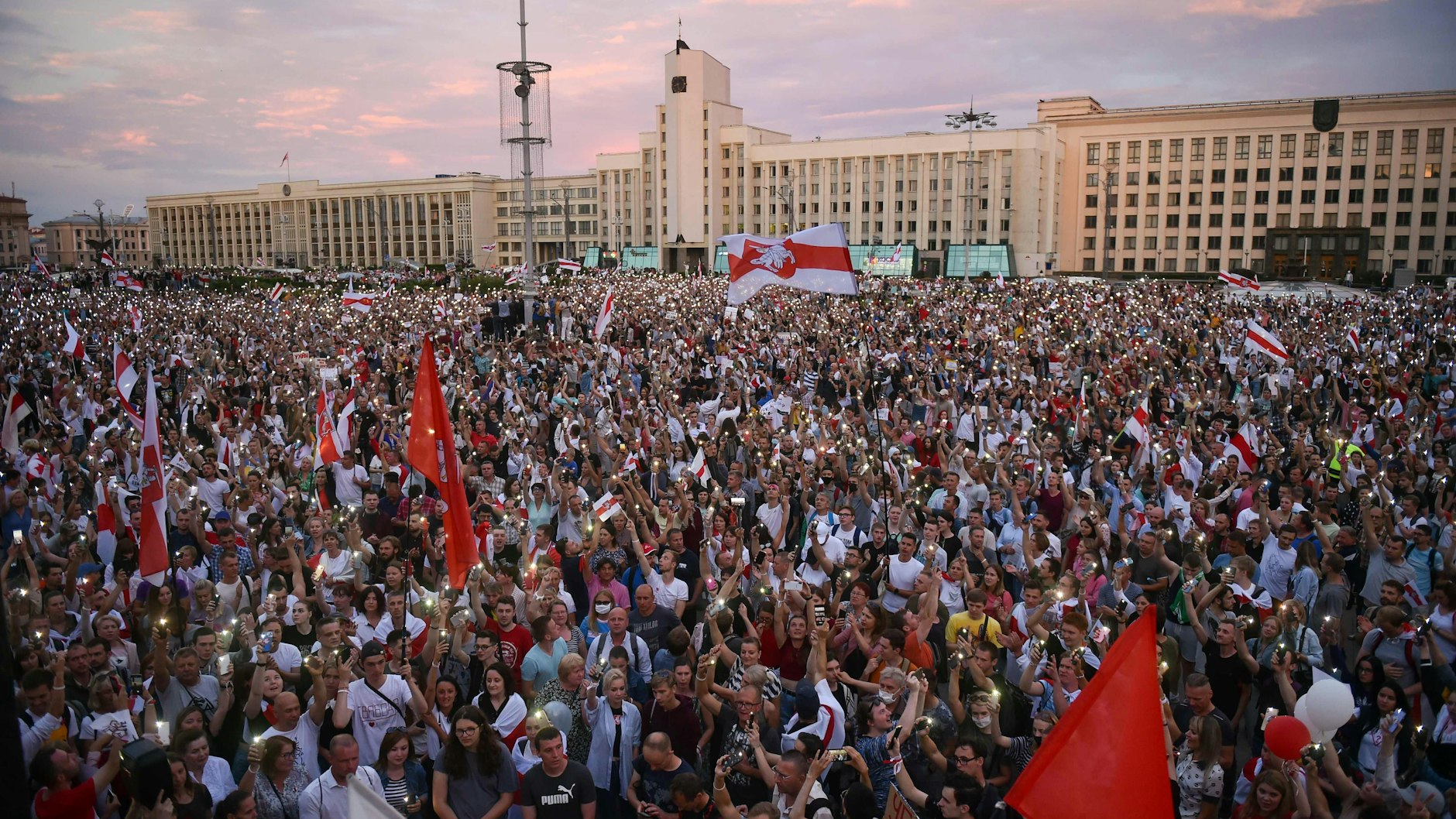 Eine Demonstration in Minsk gegen Präsident Lukaschenko am 18. August 2020.