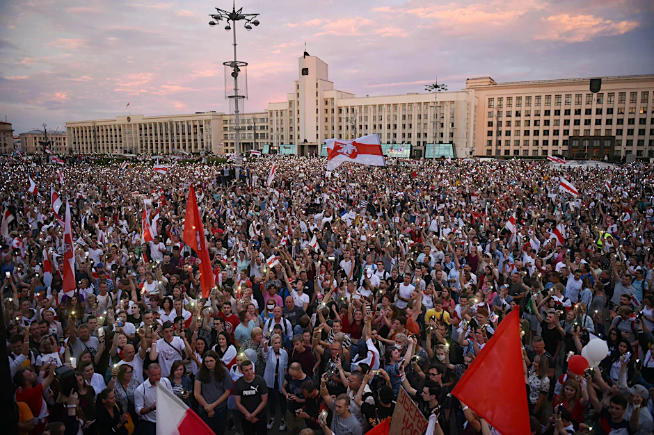 Eine Demonstration in Minsk gegen Präsident Lukaschenko am 18. August 2020.