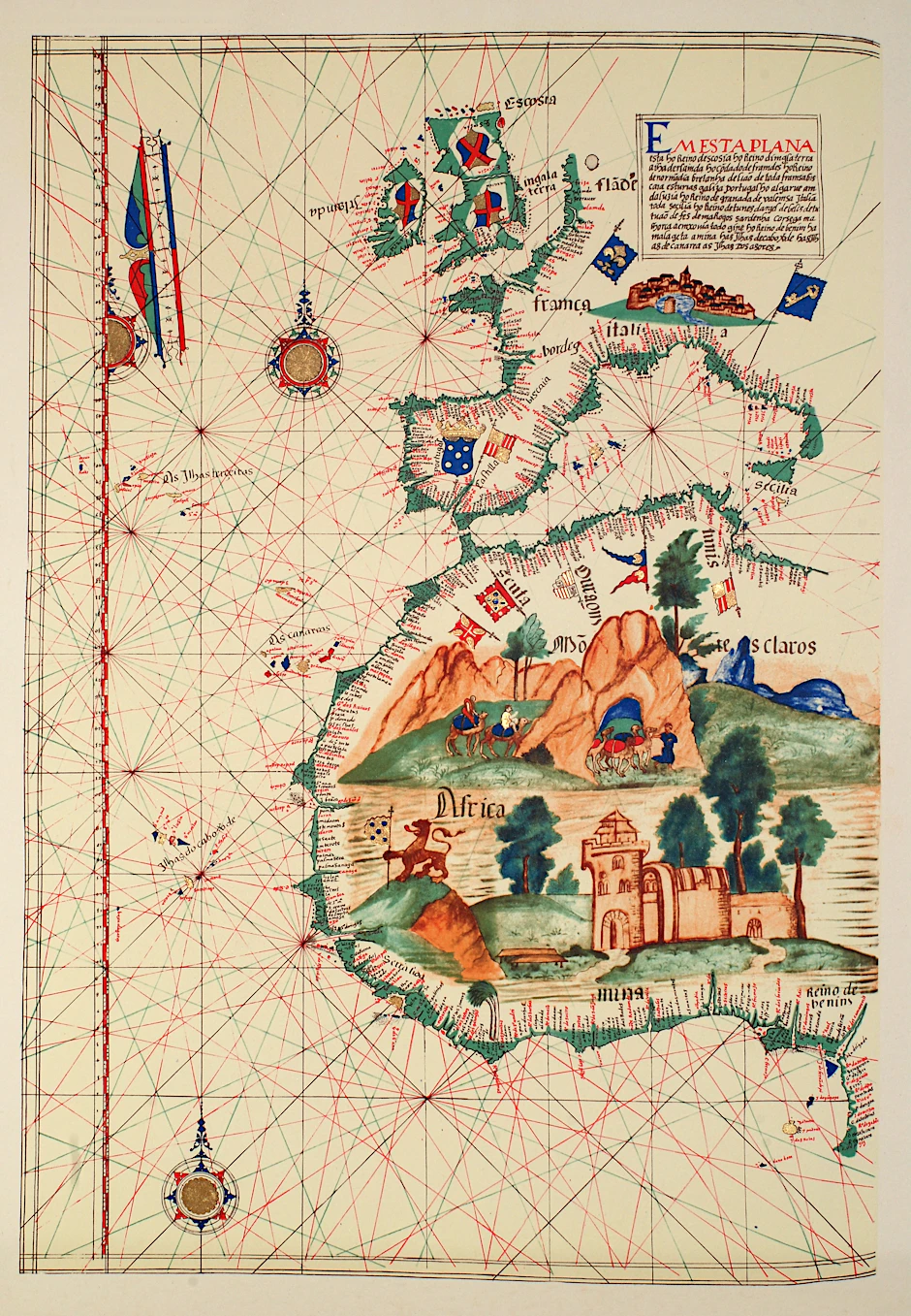 Von Anton Wilhelm Amo ist kein Bild überliefert. Die portugiesische Karte von 1563 zeigt die Goldküste, genau die Herkunftsgegend von Anton Wilhelm Amo. Die Stadt Axim liegt etwa dort, wo an der Goldküste links unterhalb des Wortes "mina" eine Palme gezeichnet ist.