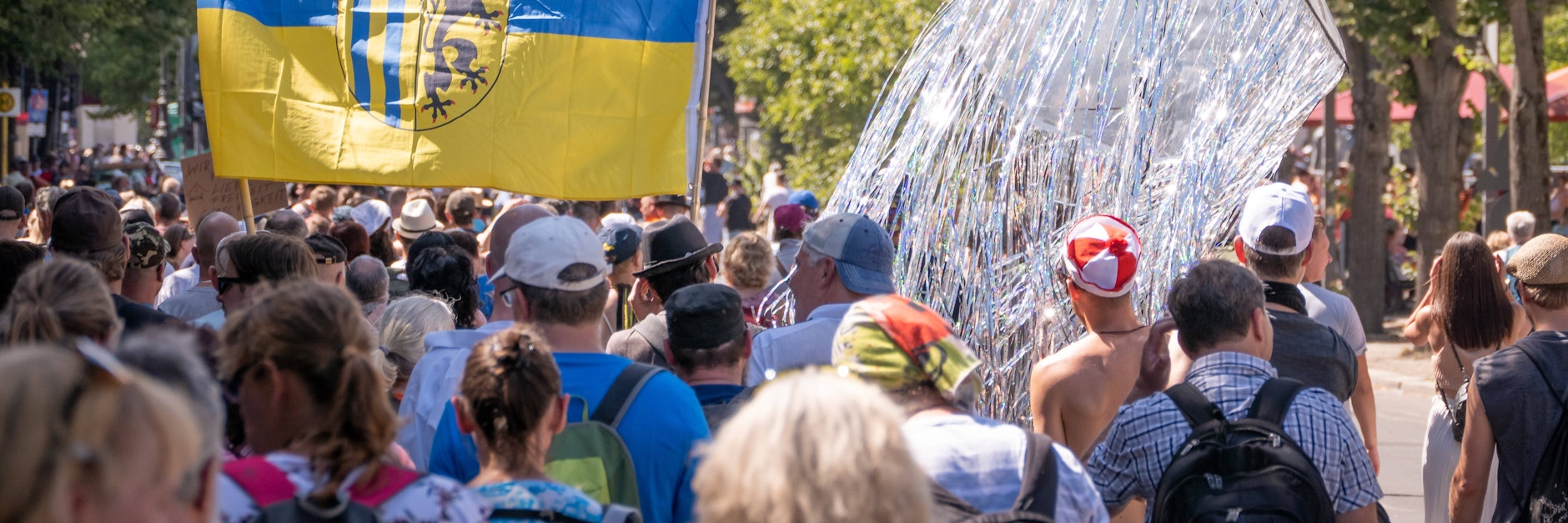Großdemonstration gegen Corona-Auflagen von der Initiative Querdenken 711 Anfang August in Berlin.