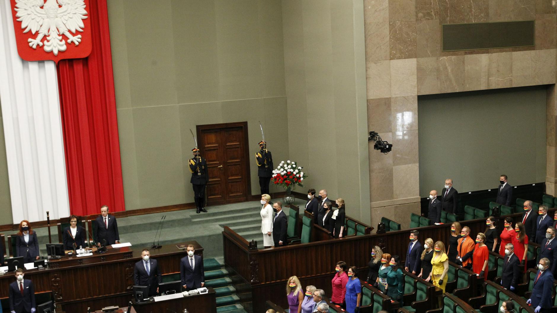 Die Vereidigung von Präsident Andrzej Duda im polnischen Parlament am 6. August 2020.