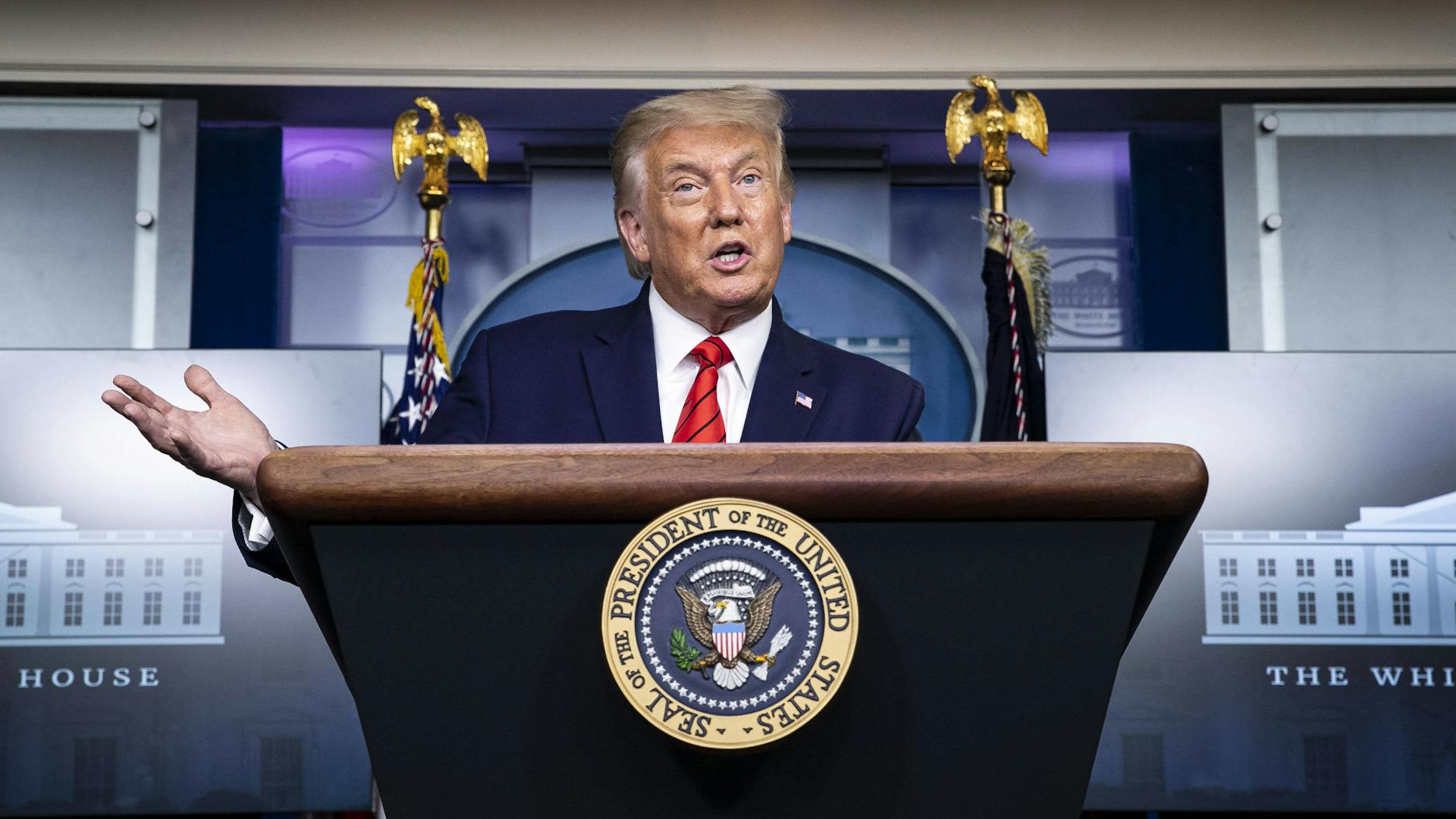 US-Präsident Donald Trump während der Pressekonferenz 