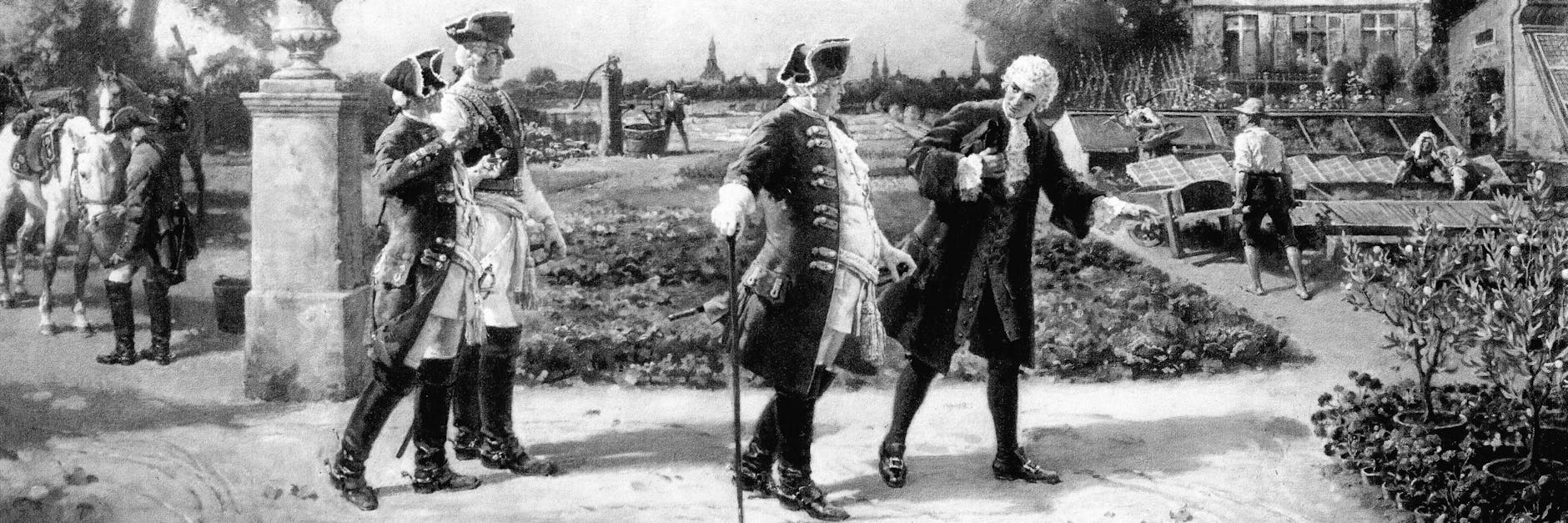 Soldentenkönig Friedrich Wilhelm I. nascht bei Christoph Späth Möhren. 