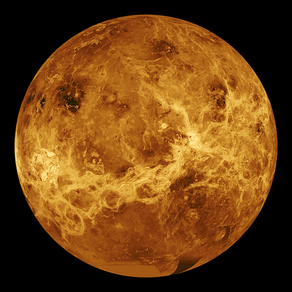 Blick auf die Venus in einer Computersimulation.