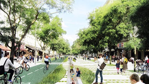 Beliebte Flaniermeile: die Bergmannstraße in Kreuzberg. Künftig gibt es mehr Platz für Fußgänger.