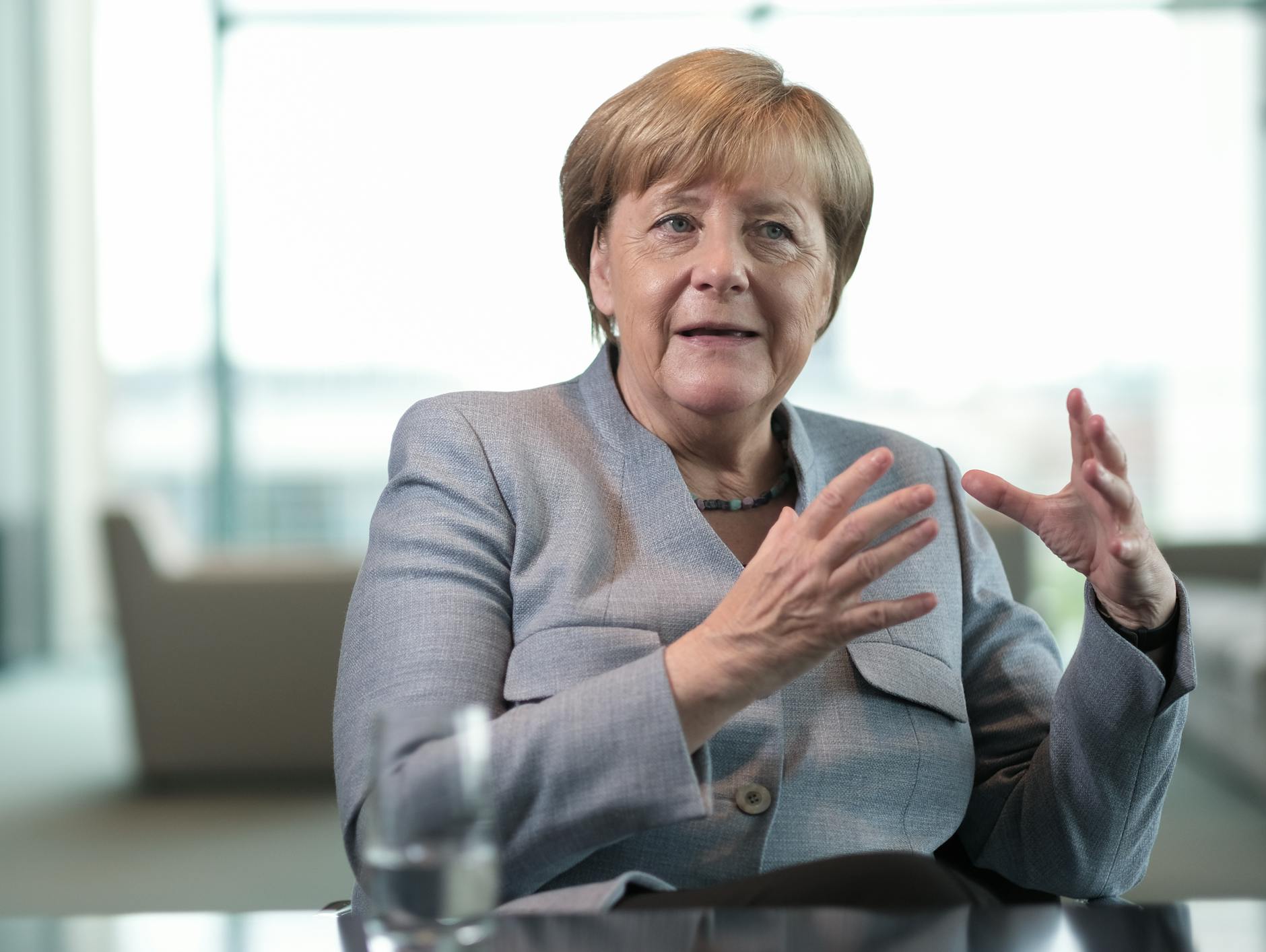 Bundeskanzlerin Angela Merkel (CDU) während eines Interviews in Berlin.<br><br><br>