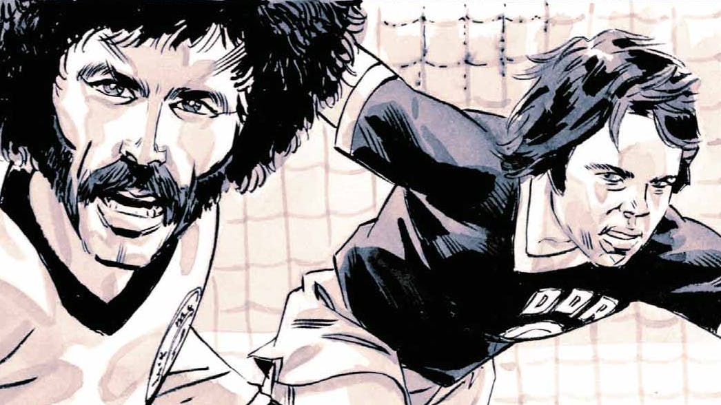 Stürmerstar West und Stürmerstar Ost: Paul Breitner und Jürgen Sparwasser.