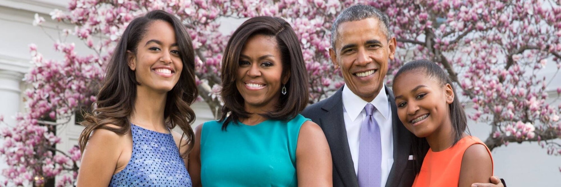 Die Obamas: Malia, Mama Michelle, Barack und Sasha (v.l.)