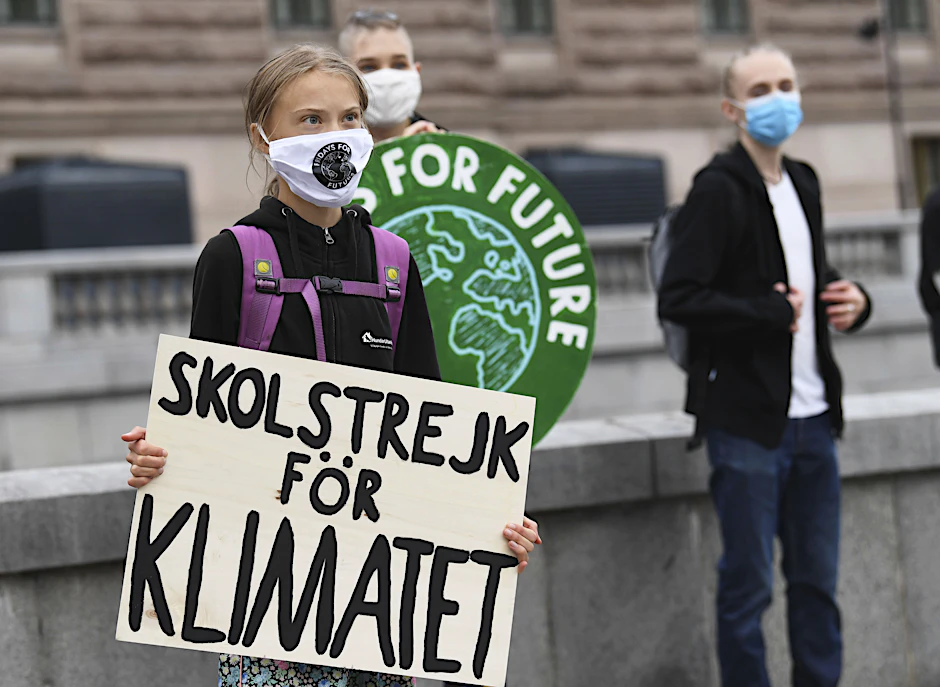 Greta Thunberg staged a sit-in when she dropped by for a chat with Angela Merkel in August.