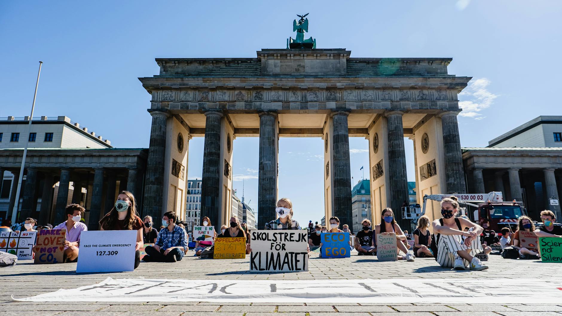Greta Thunberg staged a sit-in when she dropped by for a chat with Angela Merkel in August.