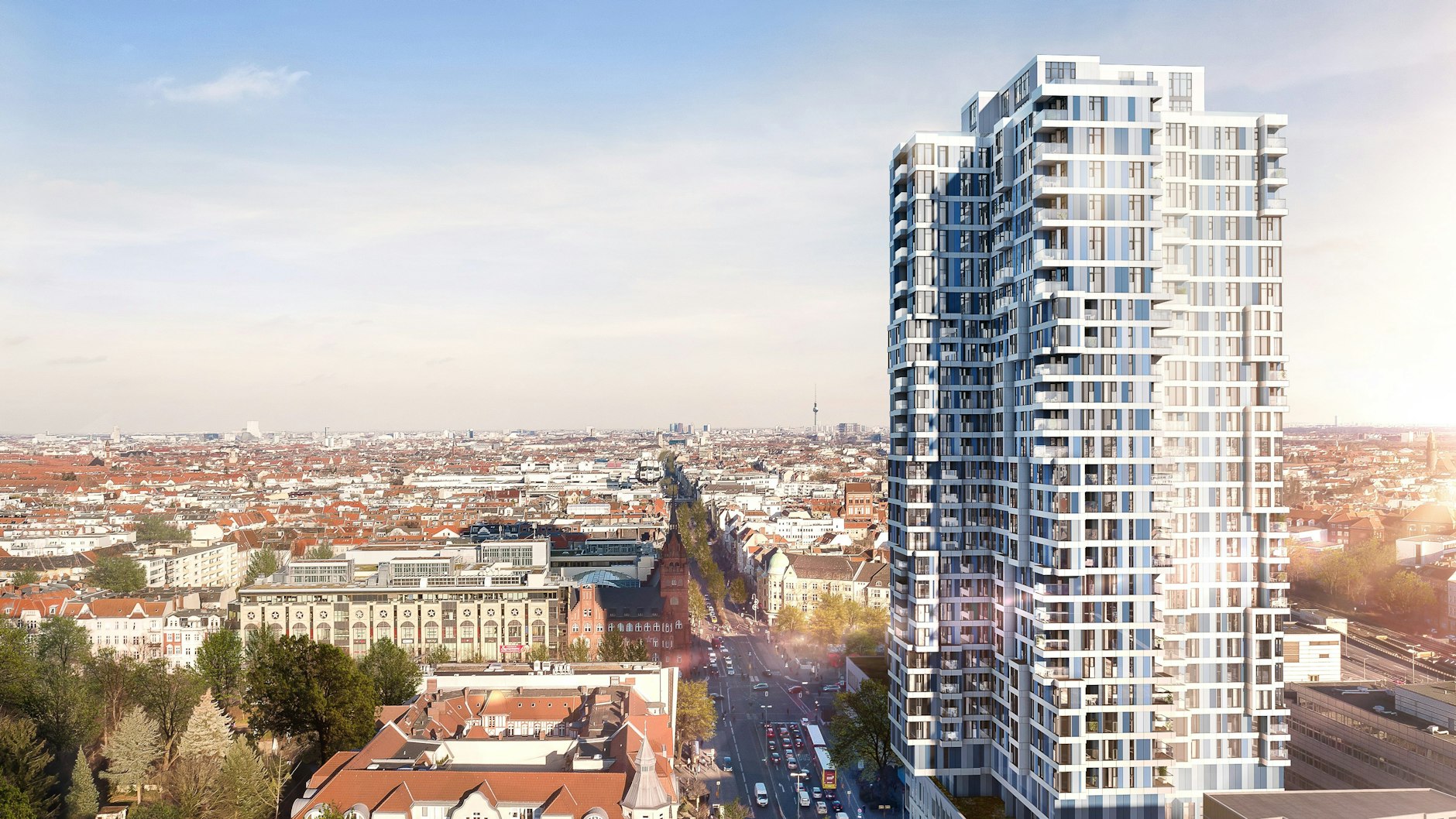 330 Wohnungen mit bestem Blick über Berlin. So soll der Steglitzer Kreisel mal aussehen, wenn der Umbau abgeschlossen ist.