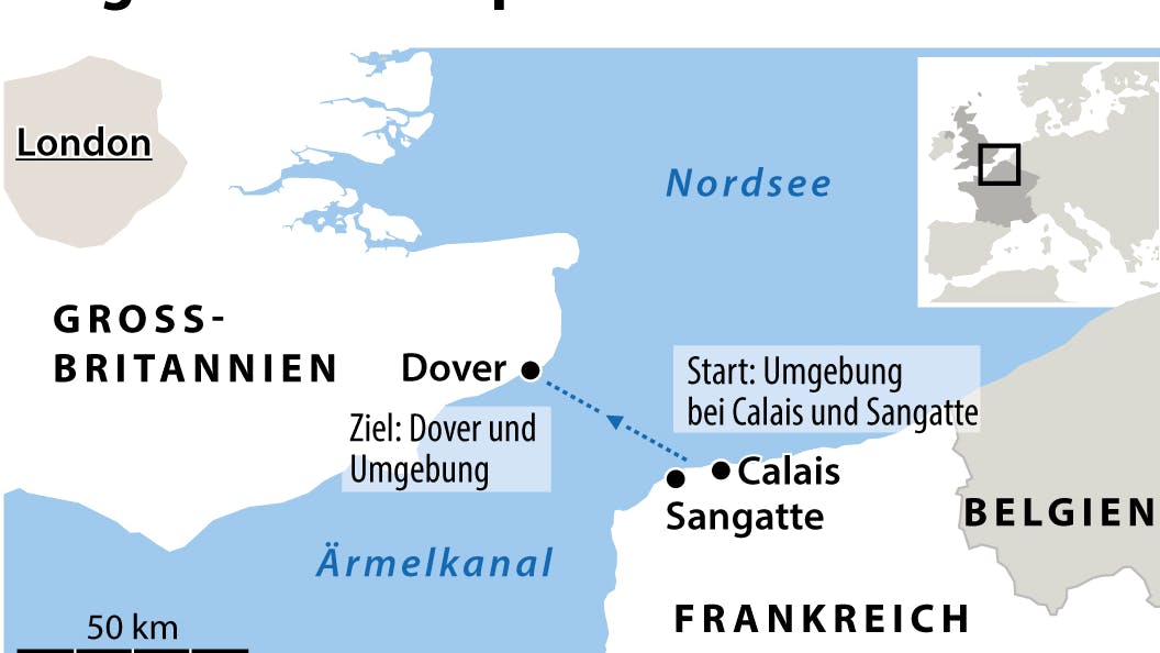 Zwischen Dover und Calais ist der Ärmelkanal nur 32 Kilometer breit.
