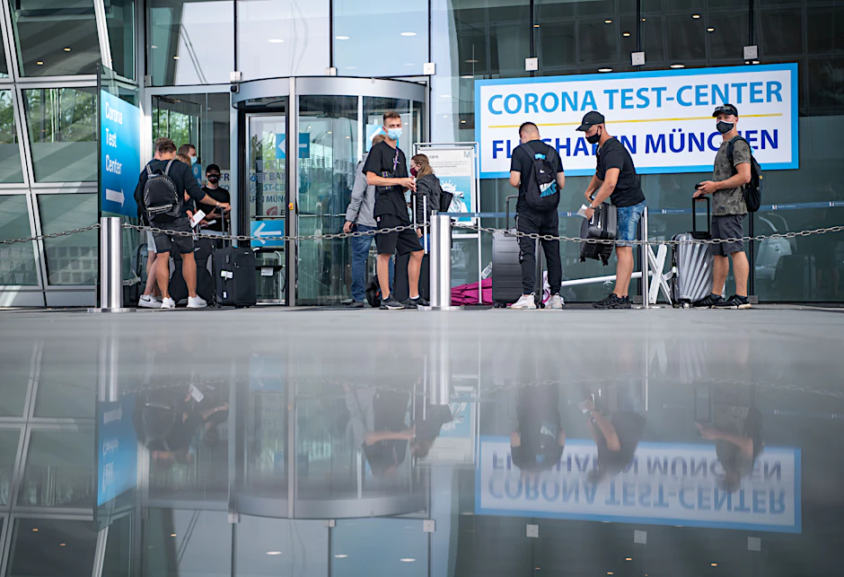 Corona-Tests am Flughafen München.