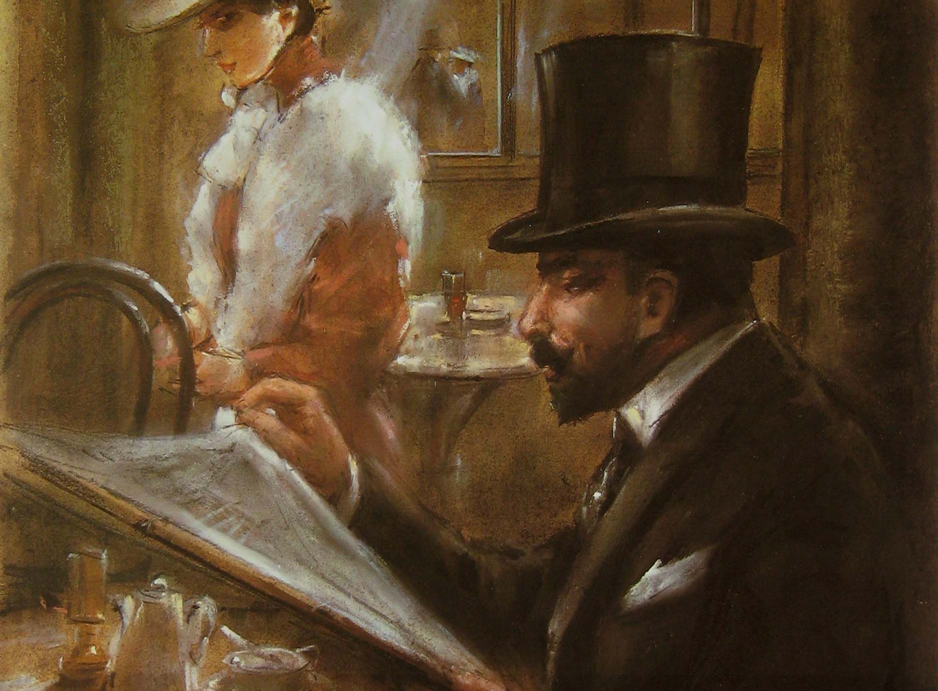 Das Café Bauer am Kudamm, das der Maler Lesser Ury  1898 festhielt, war eines der berühmtesten Berliner Kaffeehäuser.