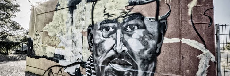 Graffiti des erschossenen Intensivtäters Nidal R. am Tatort in Tempelhof.