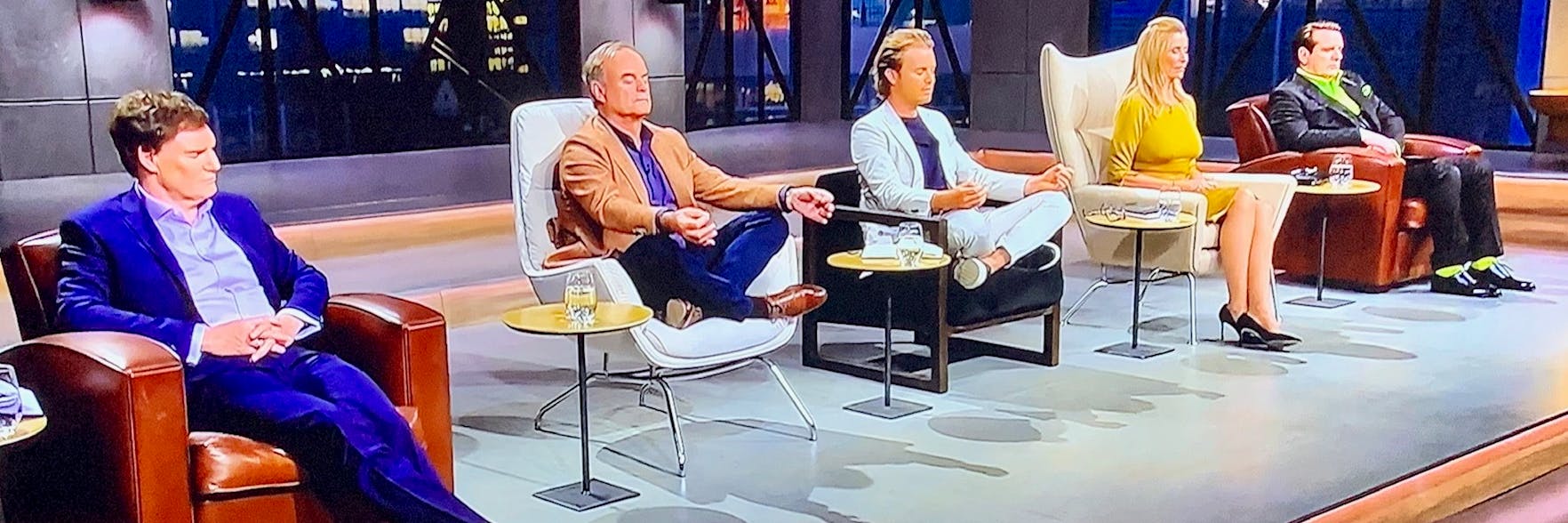 Die Löwen: Carsten Maschmeyer, Georg Kofler, Nico Rosberg, Dagmar Wöhrl und Ralf Dümmel (von links)