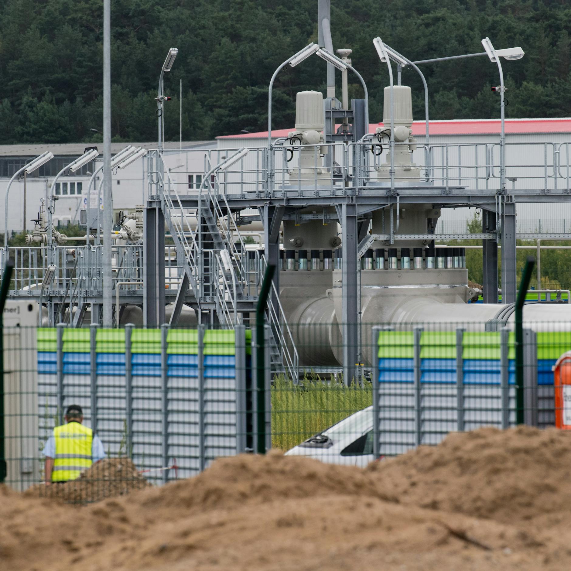 Die Baustelle der Empfangsstation der Ostsee-Pipeline Nord Stream 2 in Lubmin.