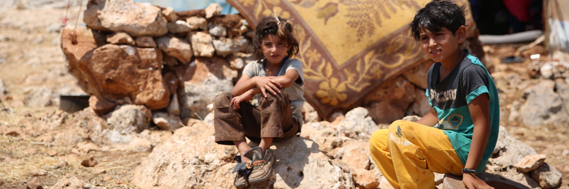 Kinder in einem Flüchtlings-Camp bei Aleppo.