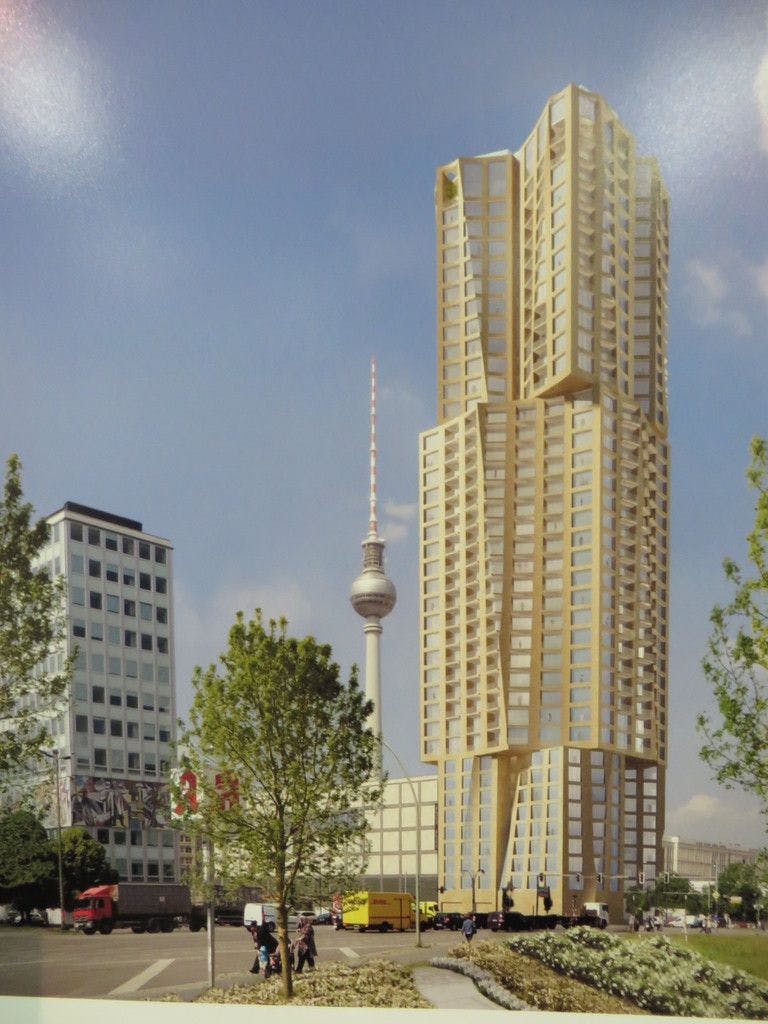 Soll eigentlich 150 Meter hoch werden: Der Wohnturm von Hines. 