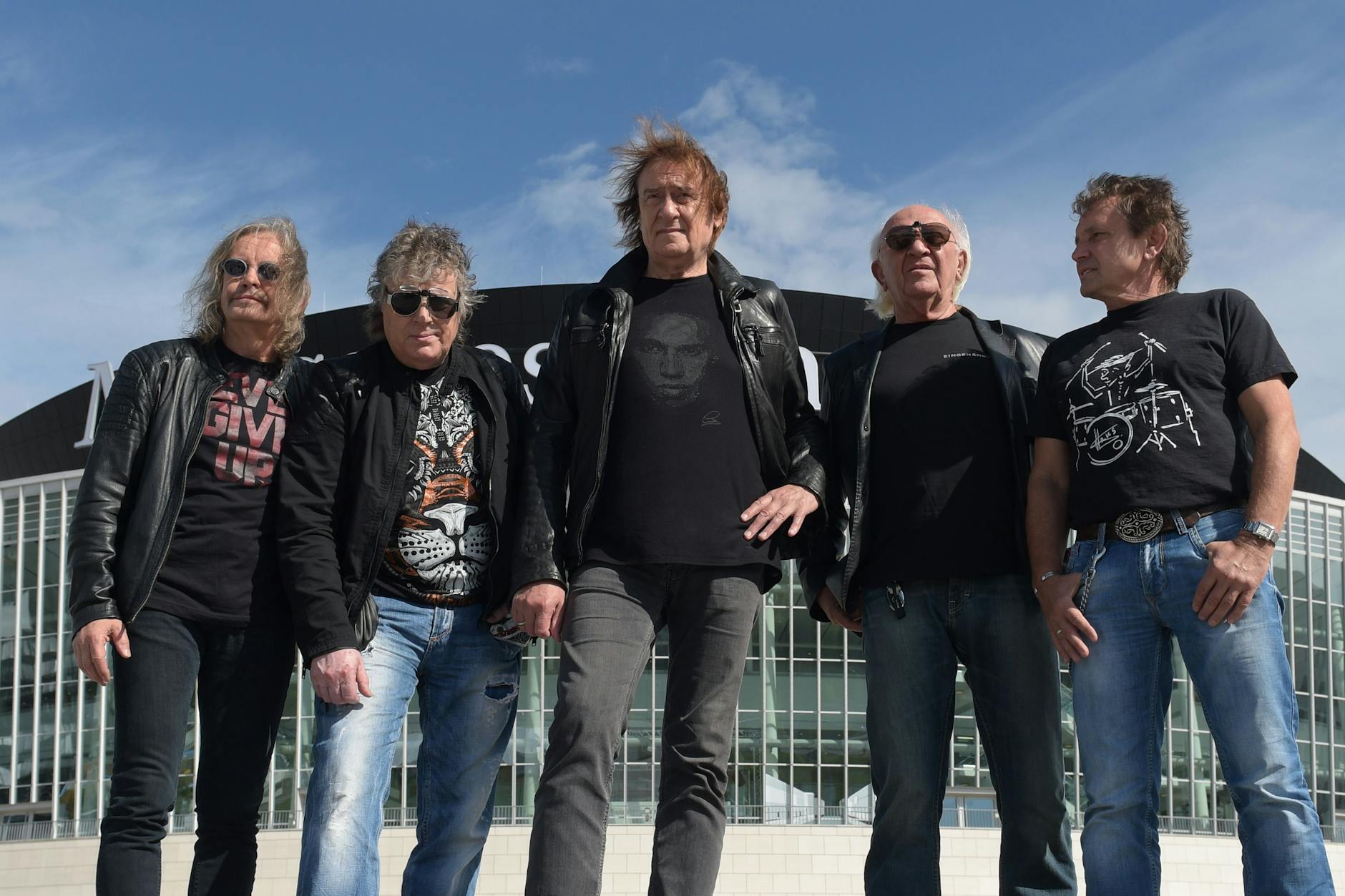 Die Puhdys (v. l. n. r.): Peter Rasym, Dieter Hertrampf, Dieter Birr, Peter Meyer und Klaus Scharfschwerdt im Jahr 2015