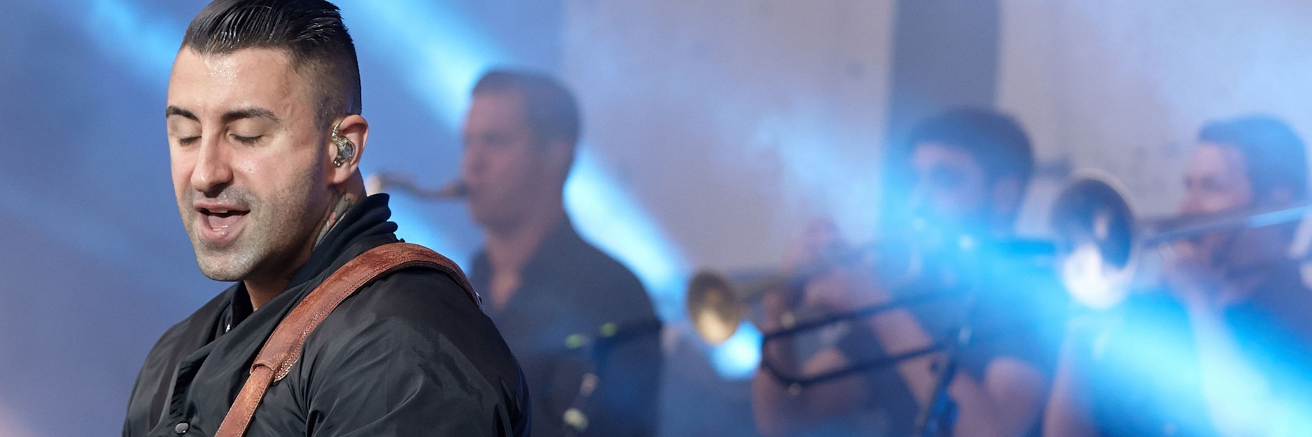 Broilers-Sänger Sammy Amara bei einem Auftritt beim Musikfestivals Rock am Ring