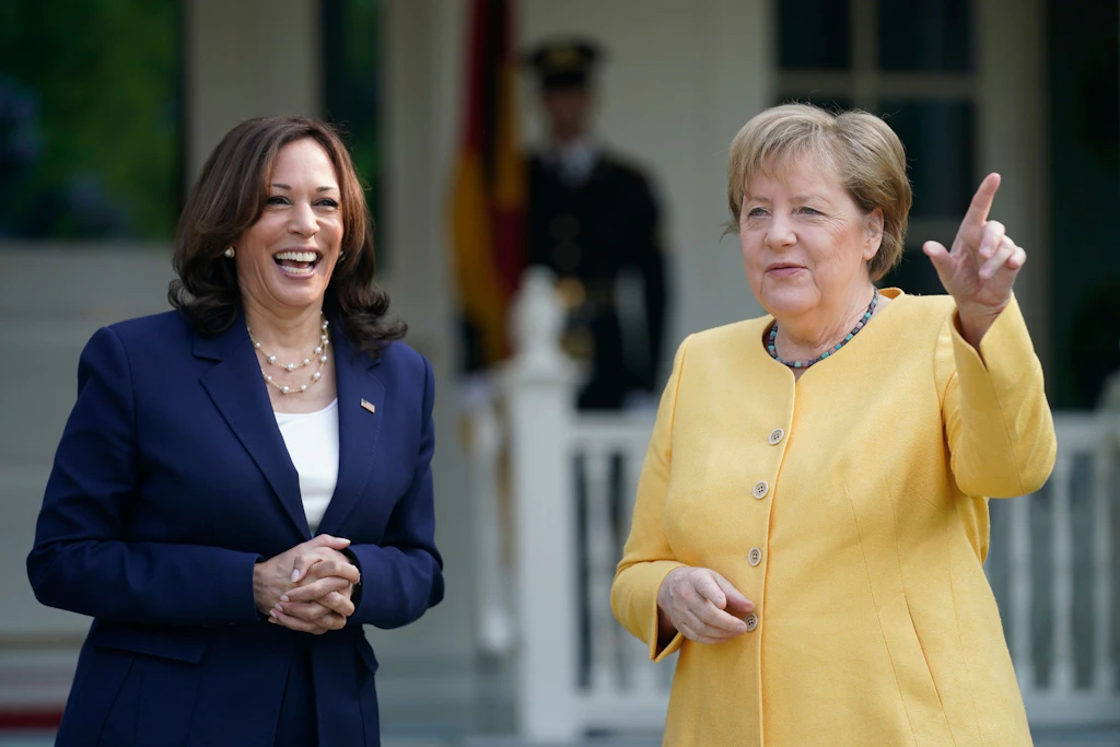 Merkel von US-Vizepräsidentin Harris empfangen