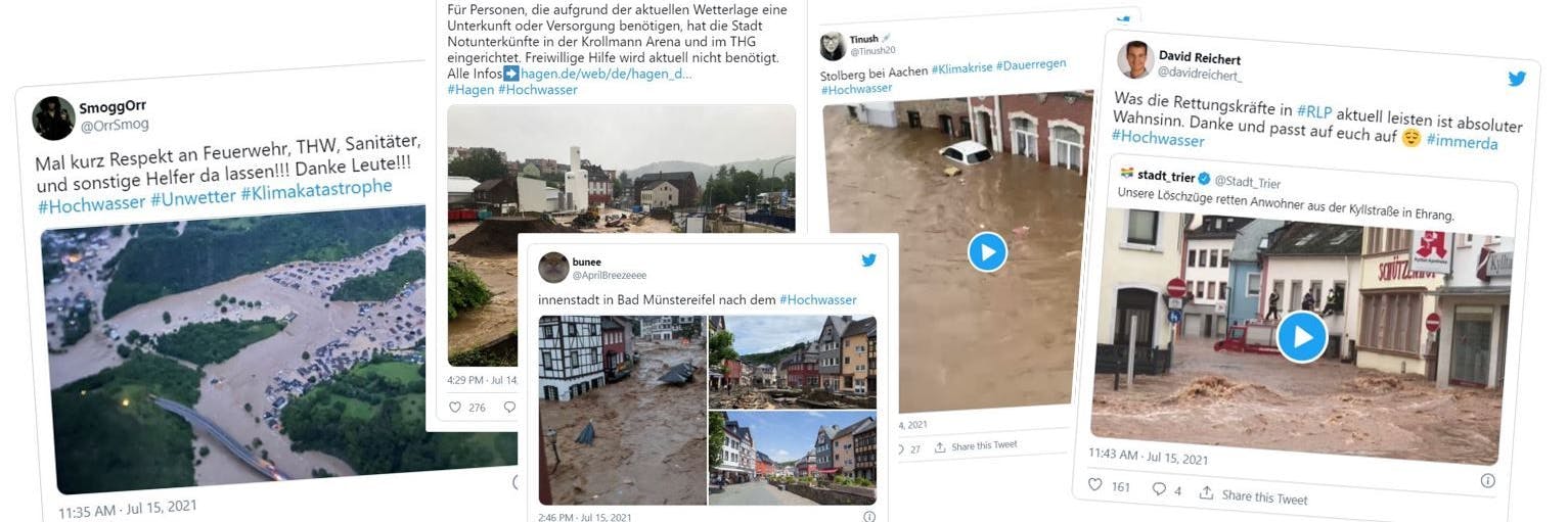 Das Hochwasser auf Twitter - beeindruckend und schockierend.