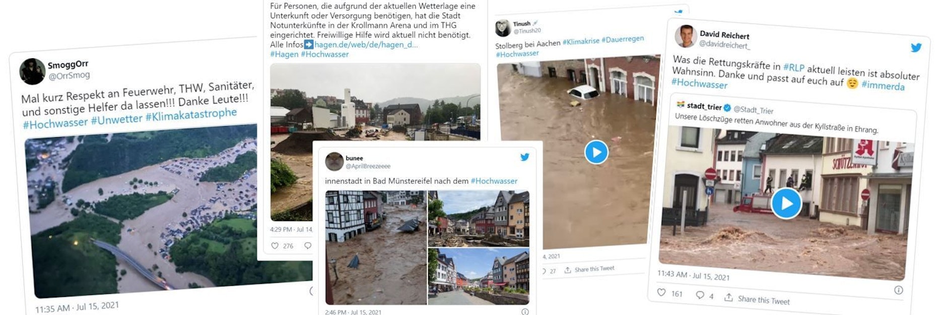 Das Hochwasser auf Twitter - beeindruckend und schockierend. 