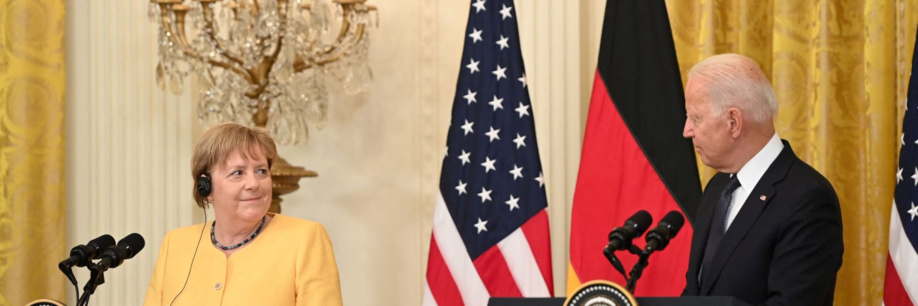 Kanzlerin Angela Merkel und US-Präsident Joe Biden bei der Pressekonferenz.