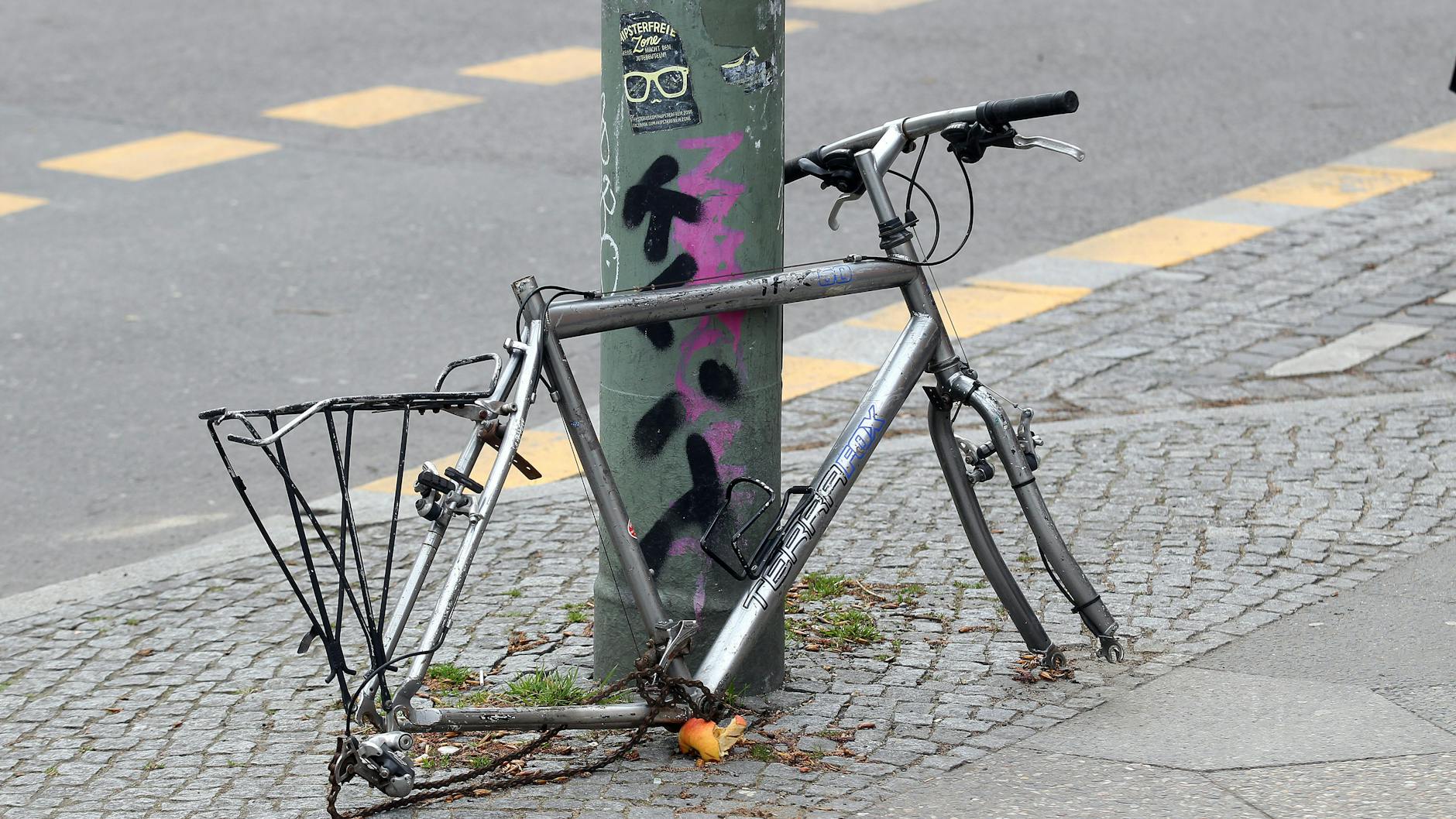 Stripped bike in Kreuzberg.
